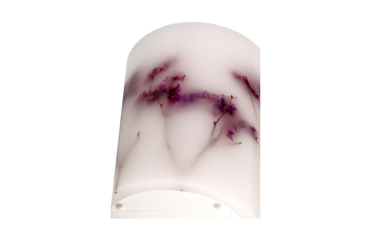 LED-Kerzen Set Shiny Bloom, Ø 7.6 cm, Violett/Weiss, 2 Stk.LED-Wachskerze, 2er Set