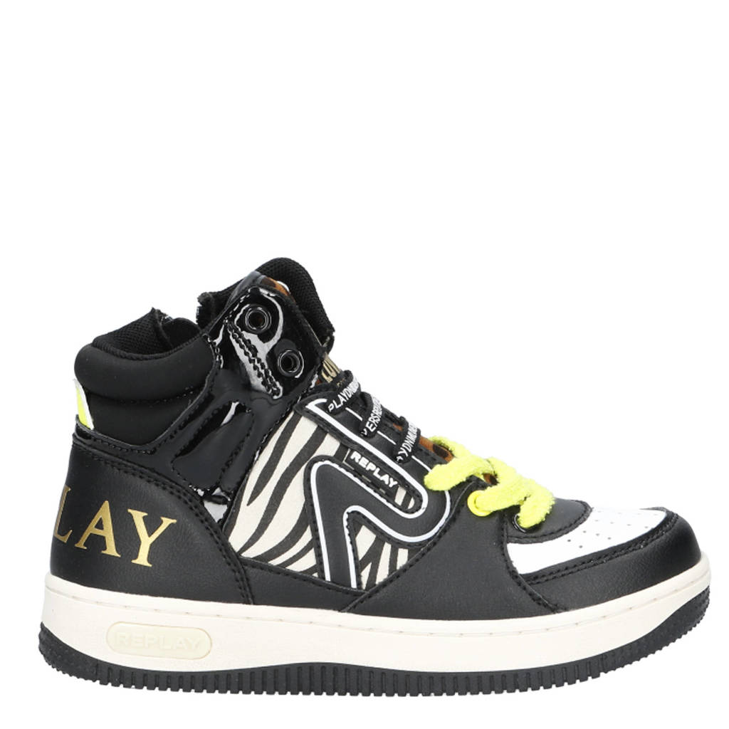 REPLAY sneakers zwart/wit/geel