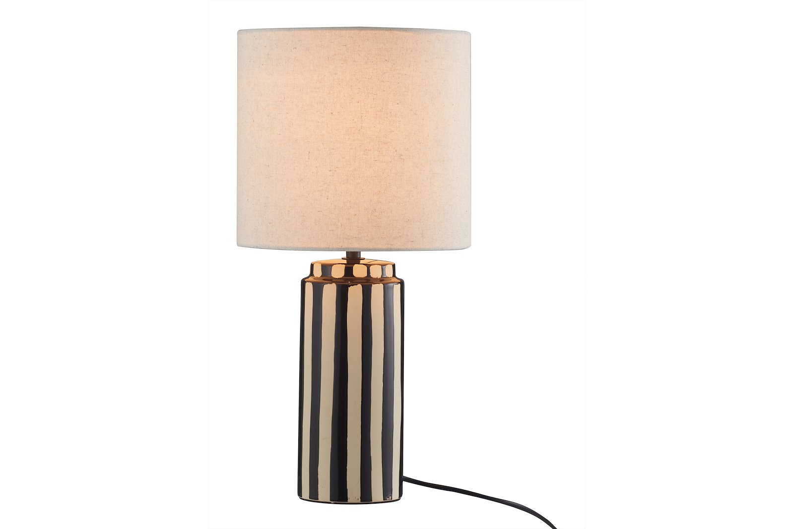 Alma bordlampe Sort og hvit med hvit skjerm E27