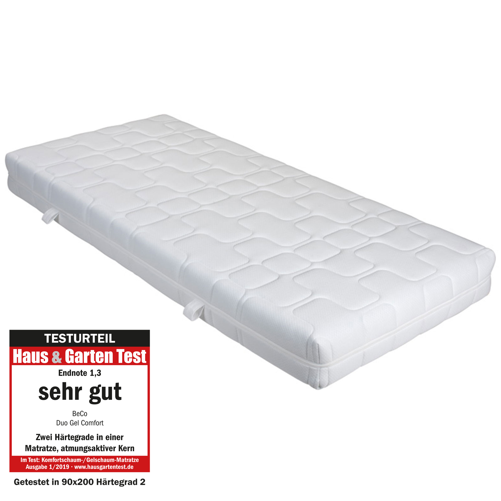 Komfortschaummatratze DUO GEL COMFORT - H2 - 90x200 cm