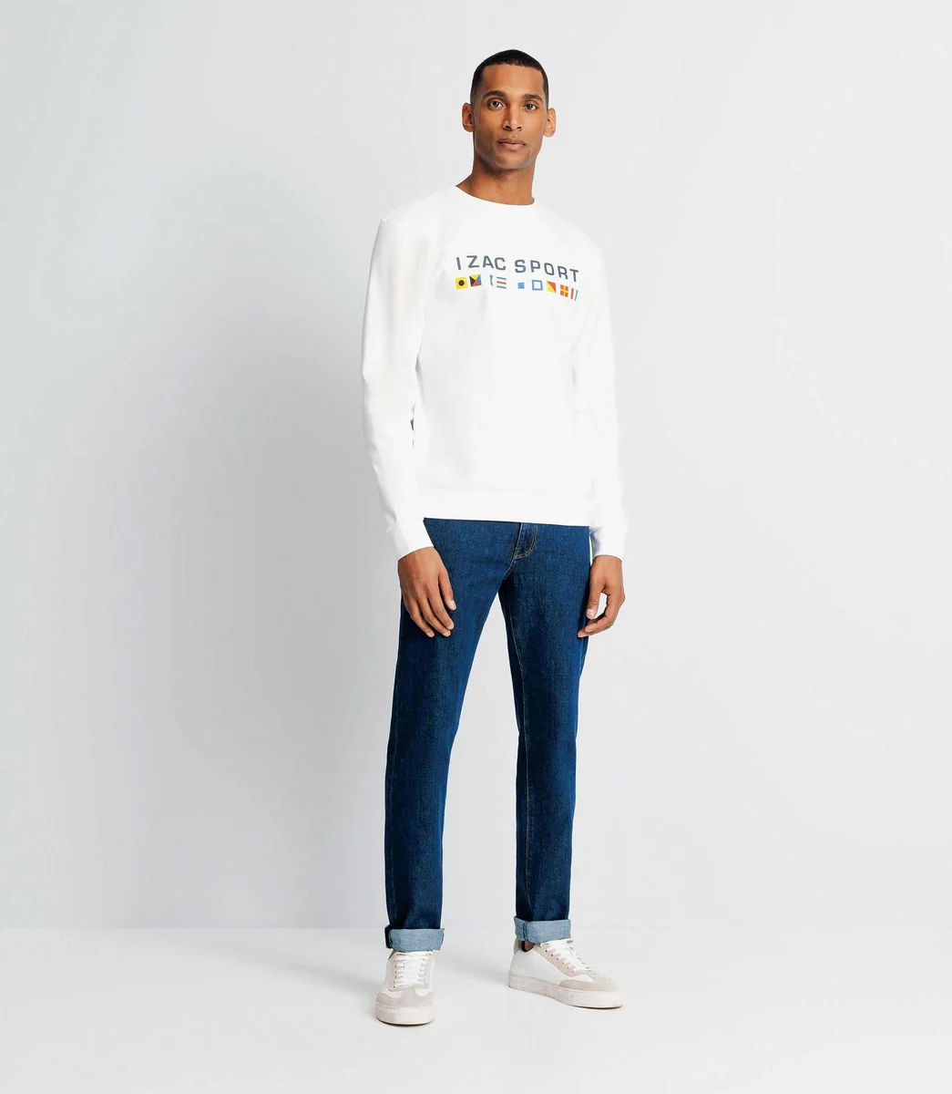 Pull sweat avec drapeaux blanc