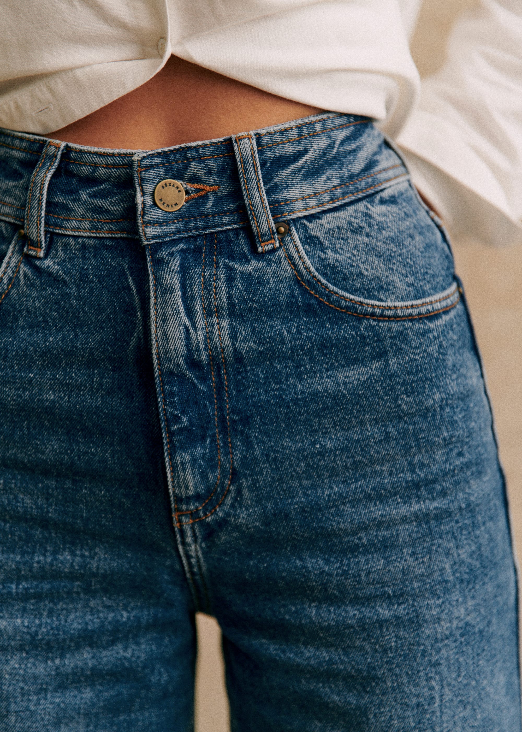 Le Crop - Denim - E-SHOP/BAS Pantalons 5905584