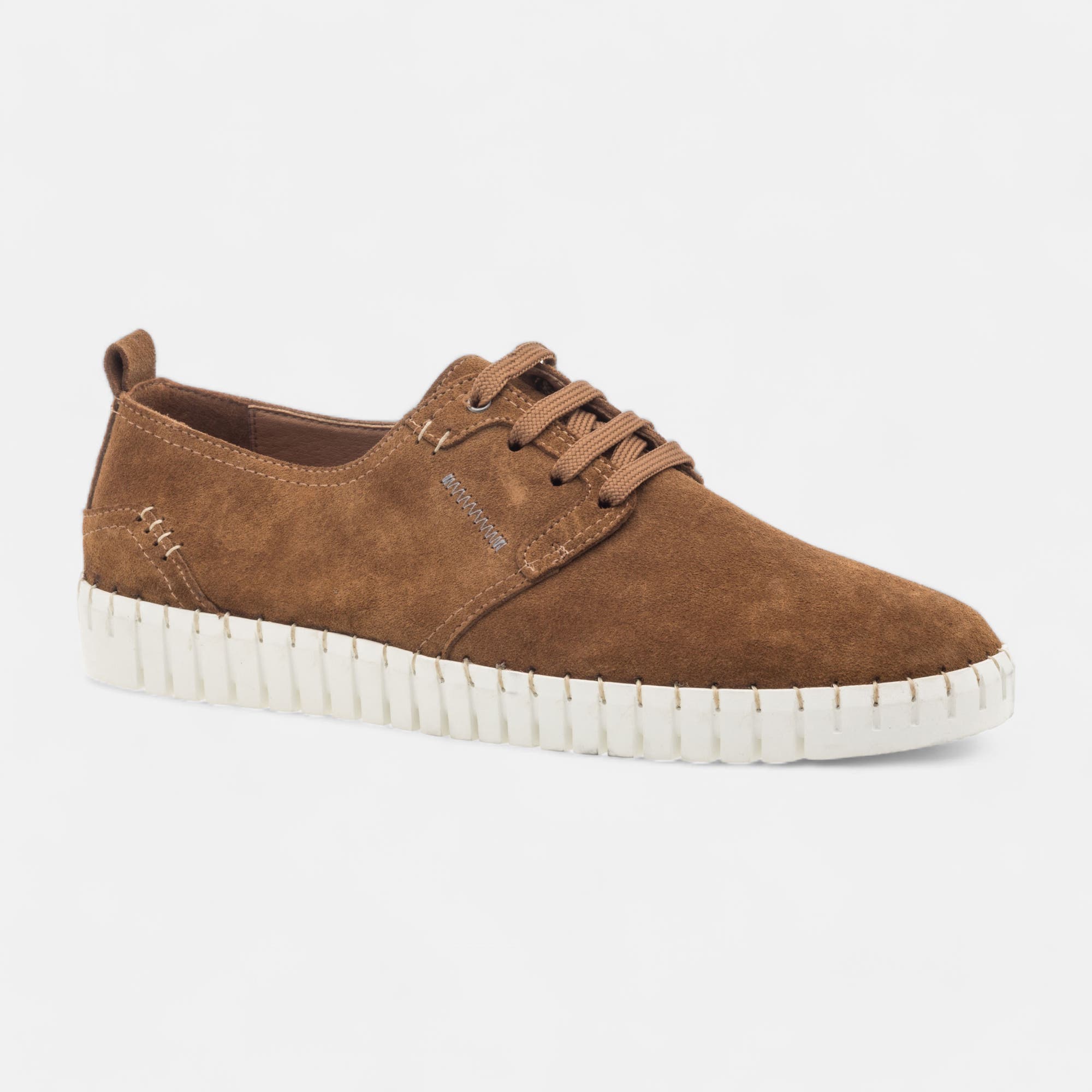 Derbies Homme en cuir cognac