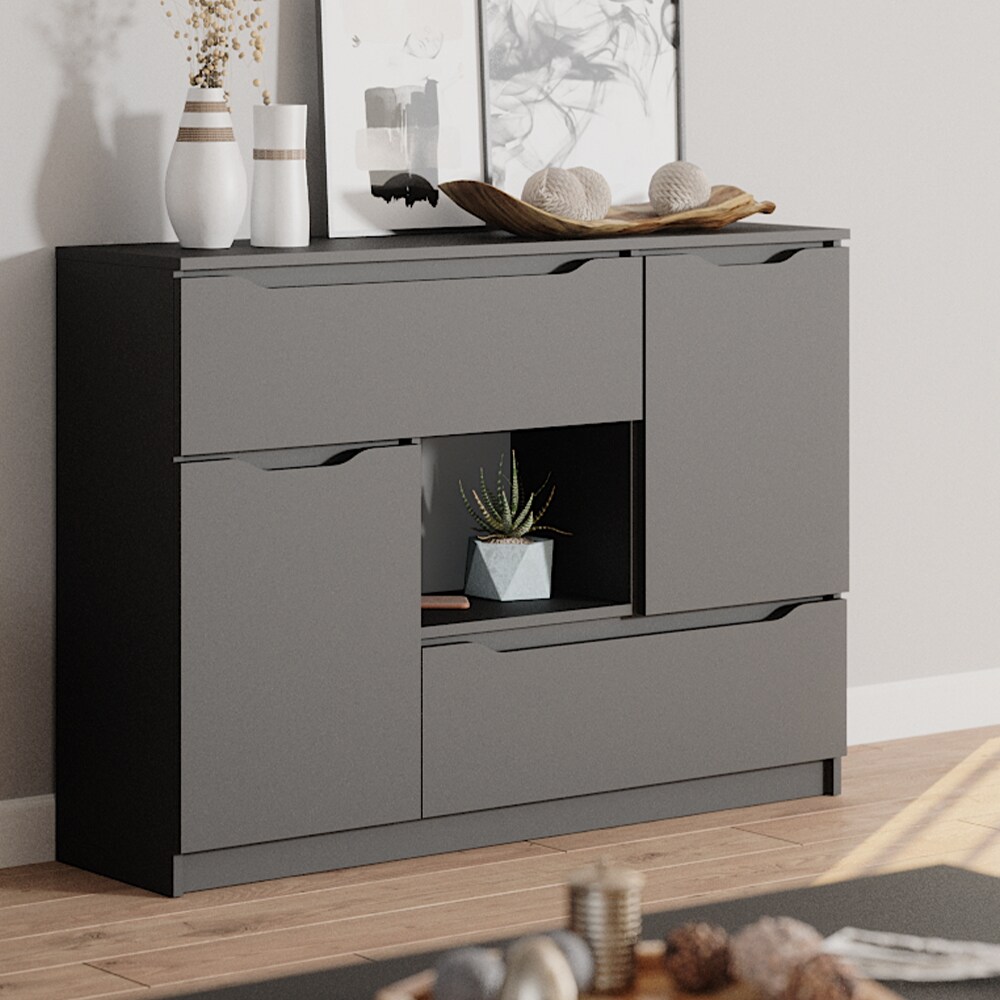 Vicco Sideboard Kommode Mehrzweckschrank Ruben Anthrazit 120 cm 4 Schubladen Schrank