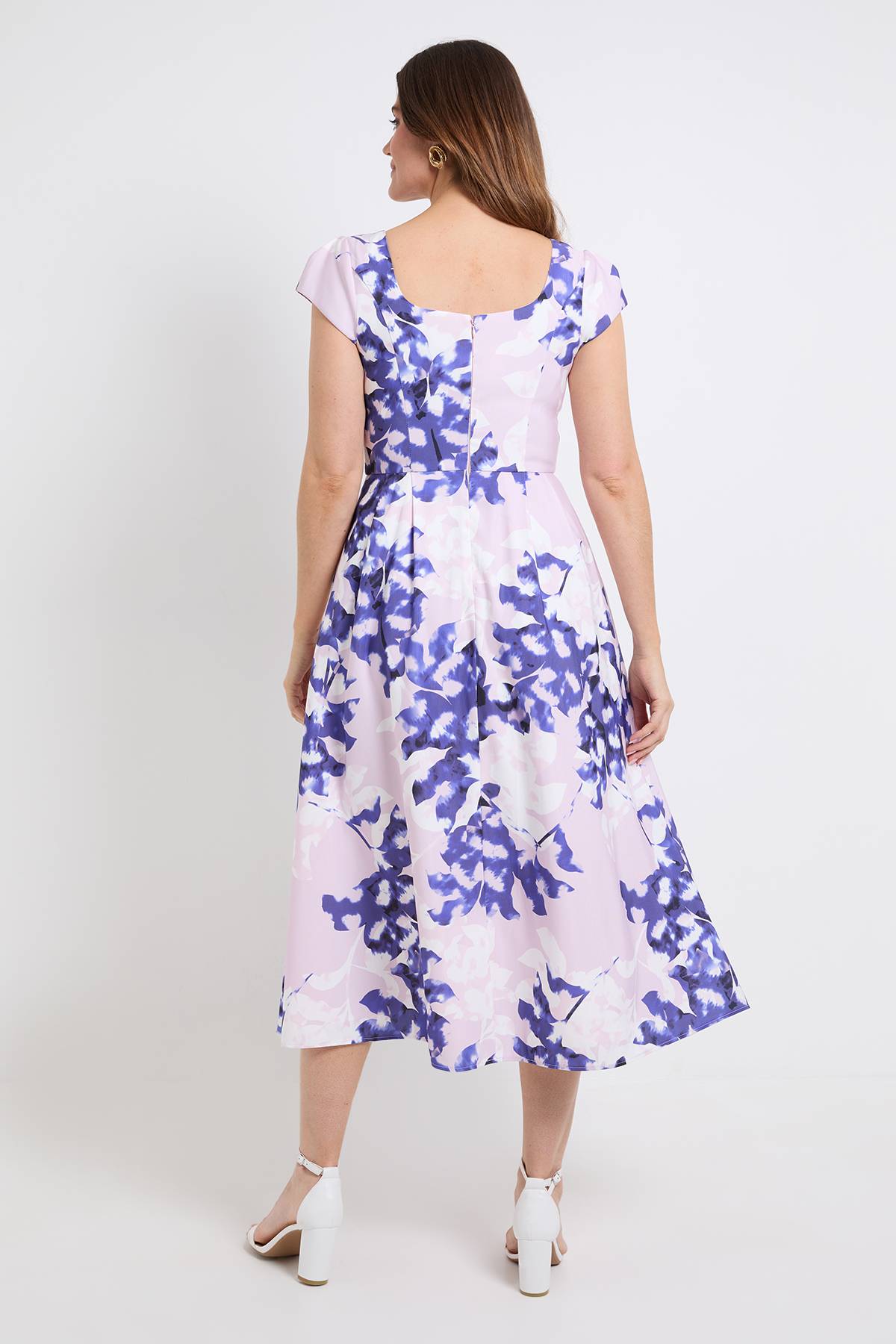 Wallis Robe Midi Cintrée Évasée À Imprimé Floral Ottoman