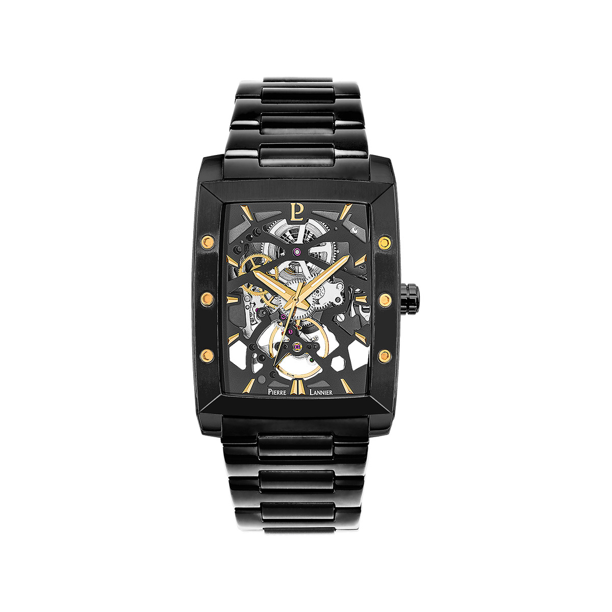 Montre PIERRE LANNIER hector homme automatique, bracelet acier noir