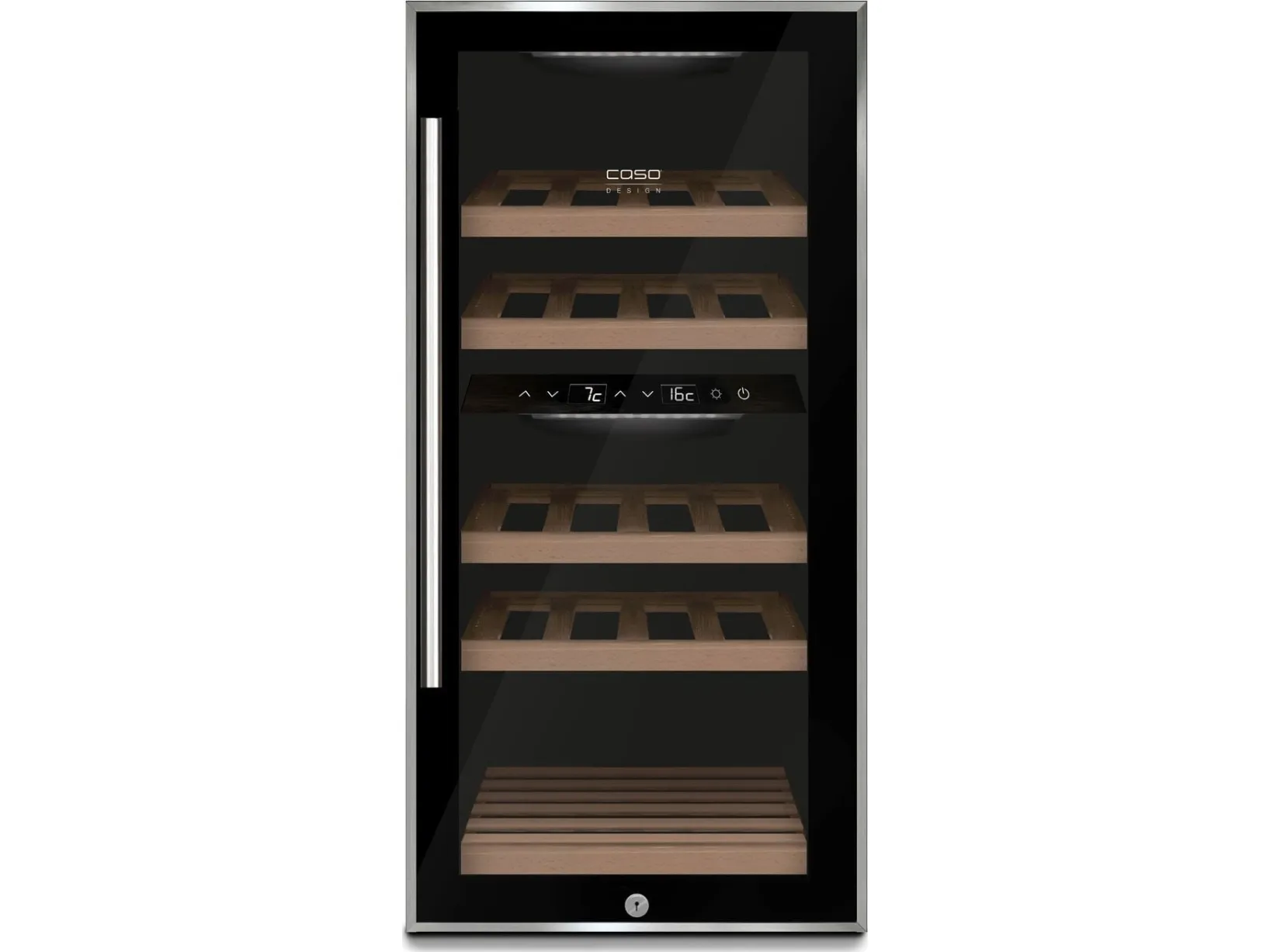 Caso WineComfort 24, Vin køleboks, Fritstående, 24 flaske(r), 60 W, G, Sort