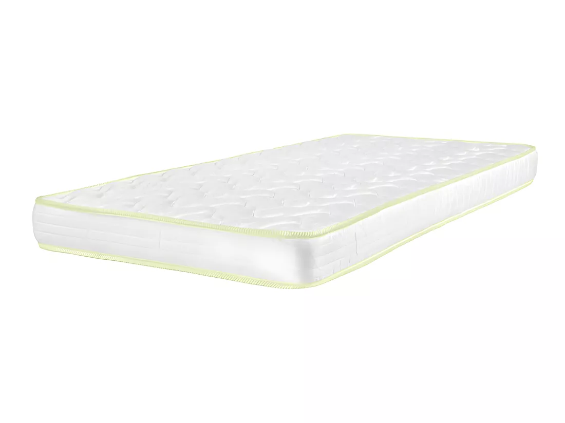 Pack lit mezzanine avec matelas 90x190 cm bois massif blanc VICTORIA
