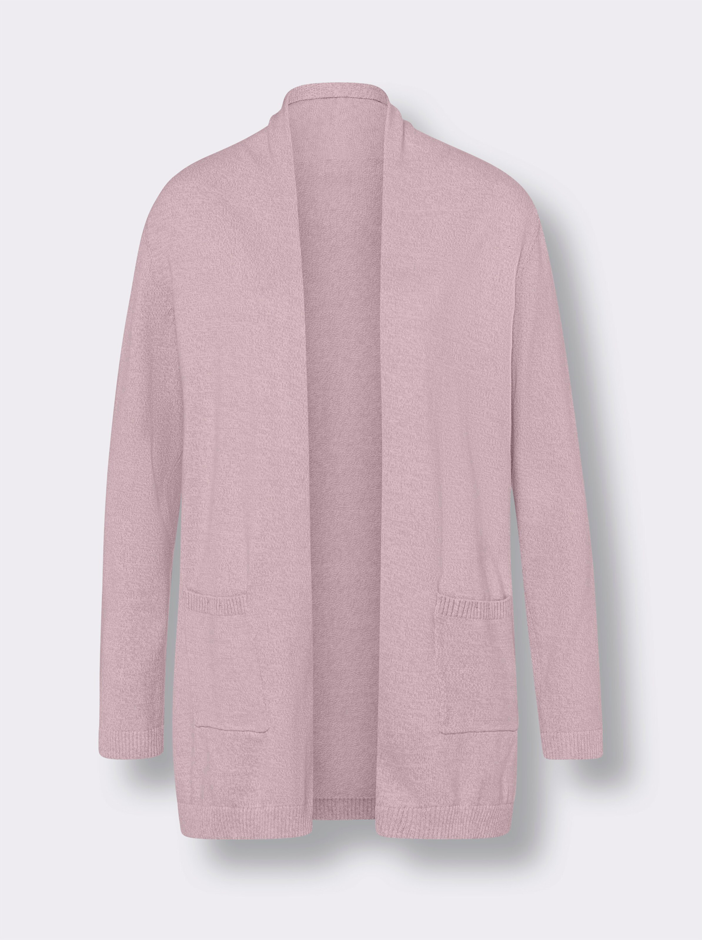 Longstrickjacke in offener Form
