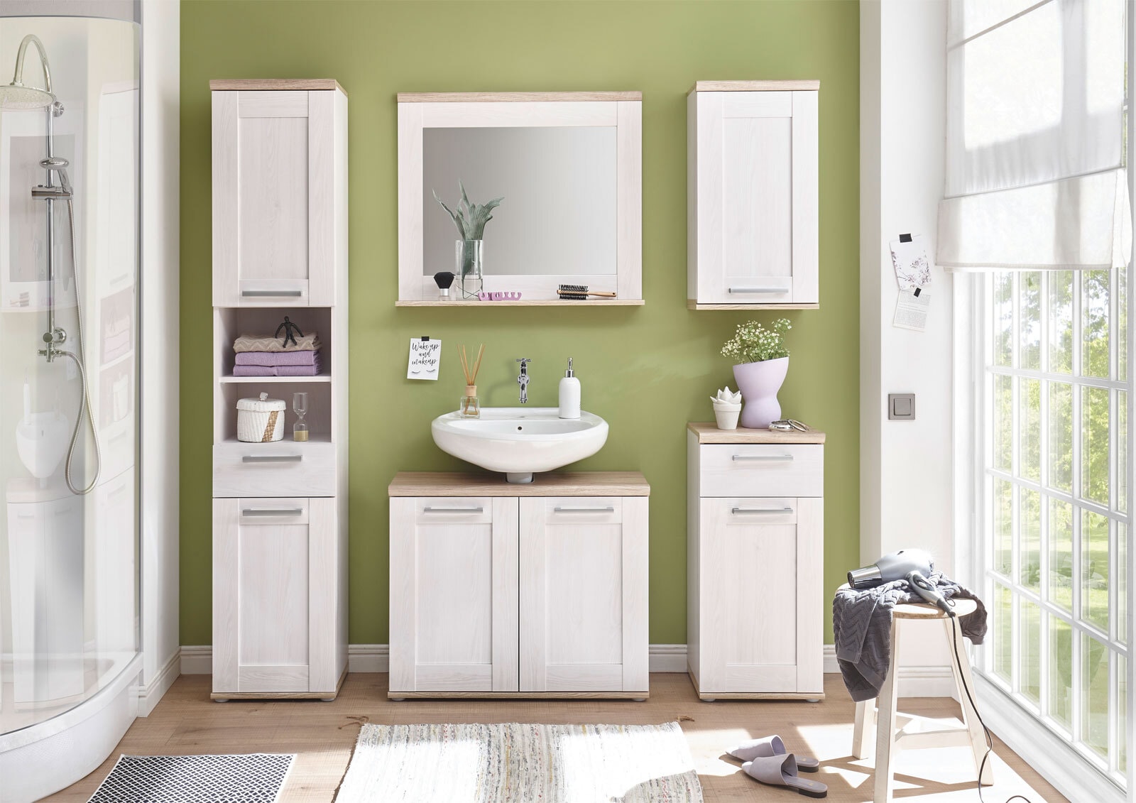 Spiegel CASA 80 x 70 cm braun/ weiß