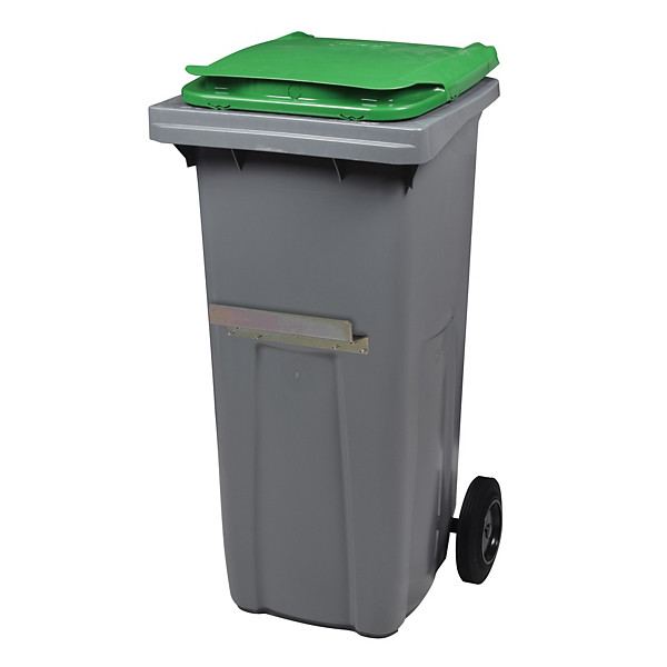 ROSSIGNOL Conteneur 2 roues korok - 240l - avec barre ventrale - gris / vert
