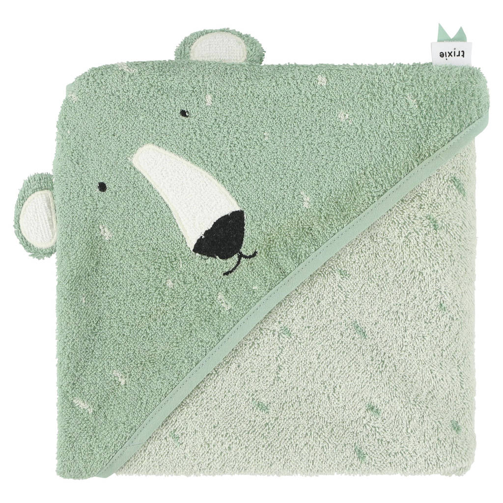 badcape Mr. Polar Bear 75x75cm groen