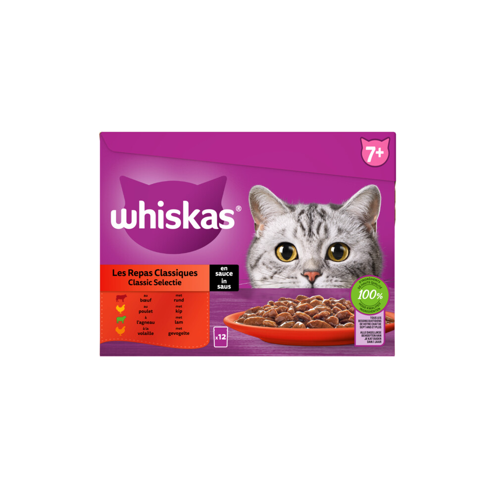 Whiskas Multipack Senior Classic Selectie in Saus12 x 85 gr