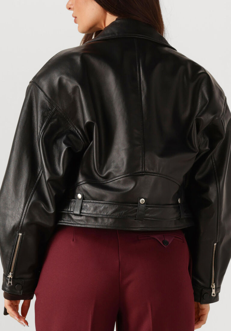 zwarte ibana leren jas jonet