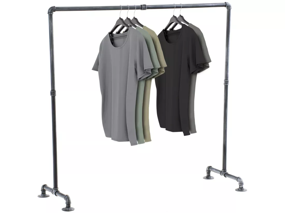 Portant à vêtement - Métal - 120 cm - Argent - Jersey