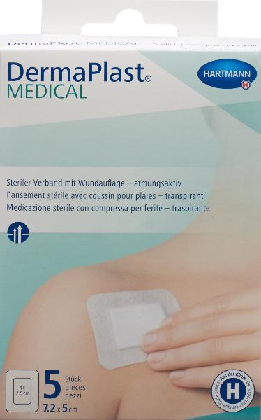 DERMAPLAST Medical Vliesverband 7.2x5cm 5 Stk
