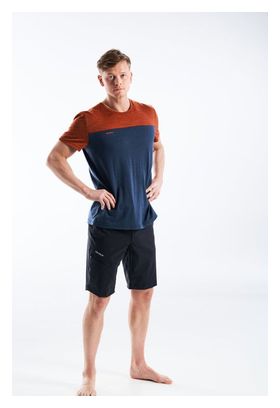 T-Shirt Manches Courtes Devold Norang Merino 150 Bleu/Orange