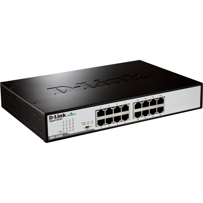 D-Link DGS-1016D/E commutateur réseau Non-géré Noir, Métallique