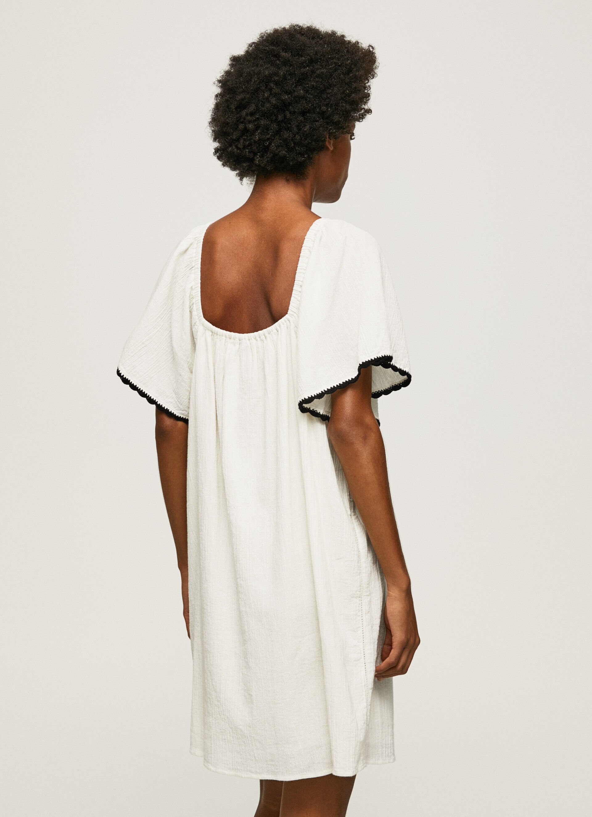 VESTIDO BAMBULA DE ALGODÃO - mousse branca