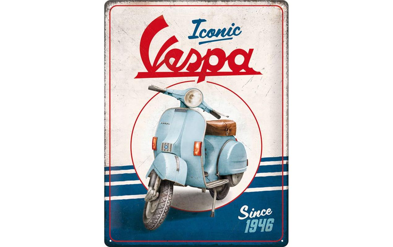 Schild Iconic Vespa since1946 30 x 40 cm, MetallBlechschild im Retro Design