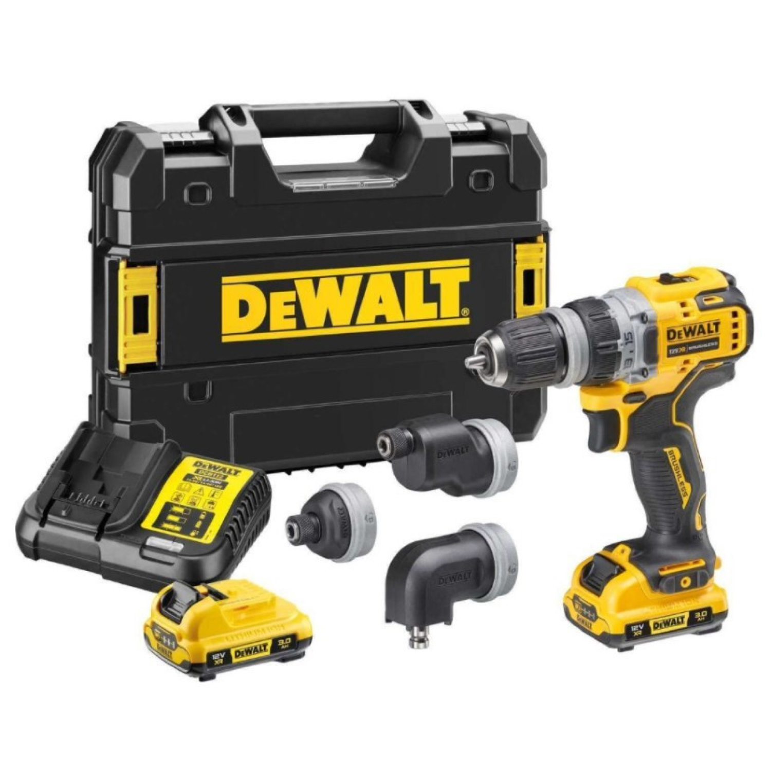 DeWALT DCD703L2T 12V Li-ion Accu Schroefboormachine set (2x 3.0Ah) Multi-head in TSTAK koffer