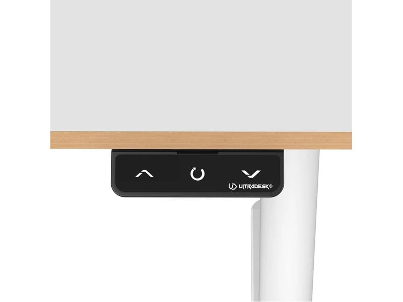 Ultradesk Gaming Tisch Pulsar Weiss Höhenverstellbarer Gaming-Tisch für bis zu zwei Monitore