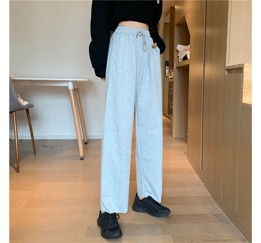 Hevnir - Effen joggingbroek met trekkoord en wijde pijpen
