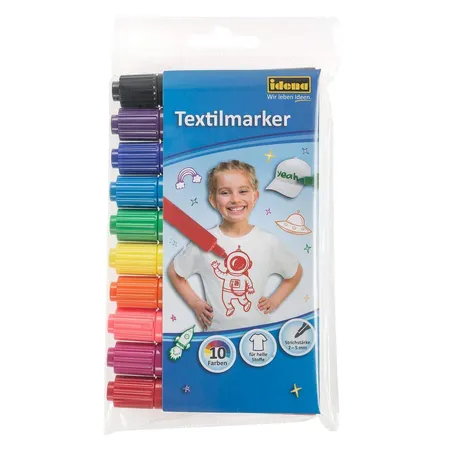 Idena Textilmarker für helle Stoffe, 10 Stück