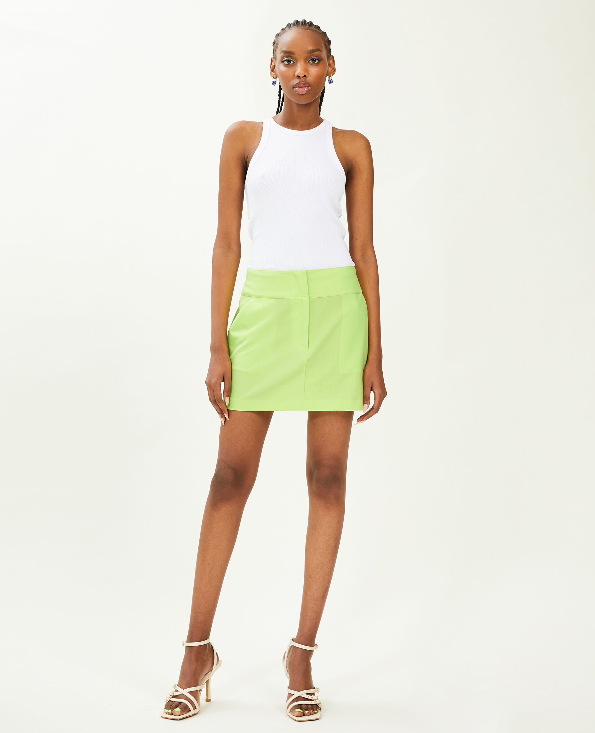 Jupe bandeau taille basse - Vert olive