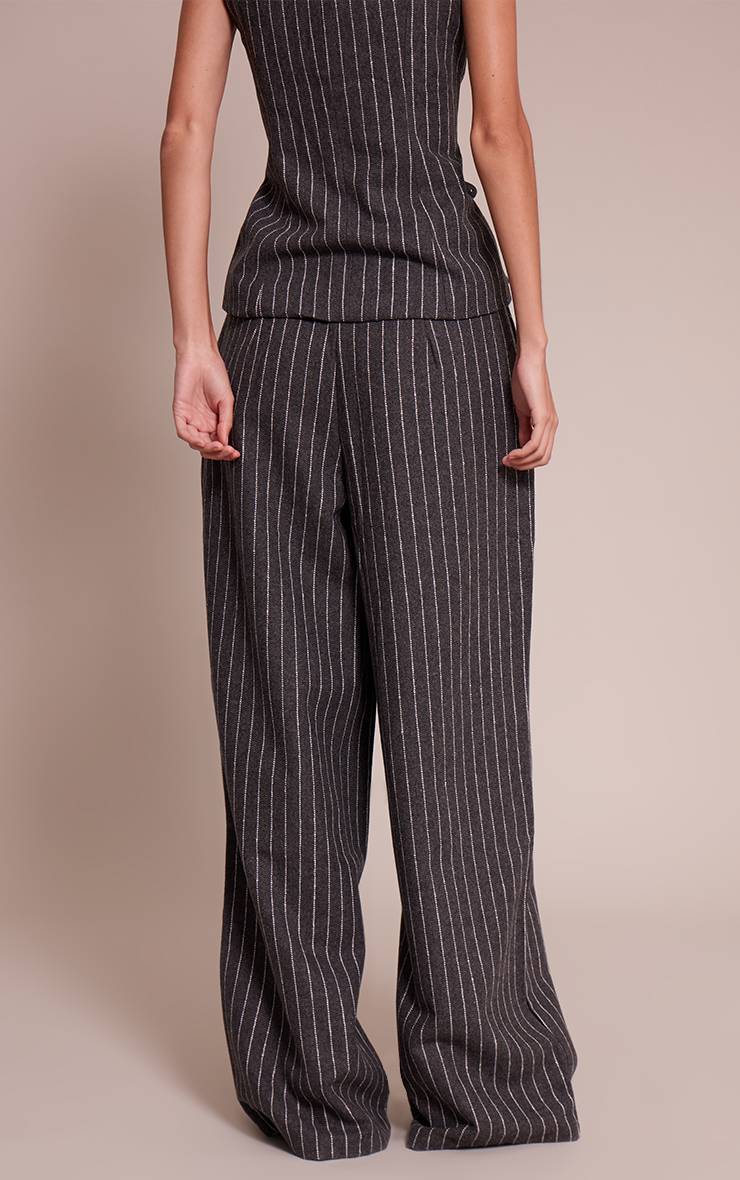 Charbon Pantalon Droit Tissé Brossé