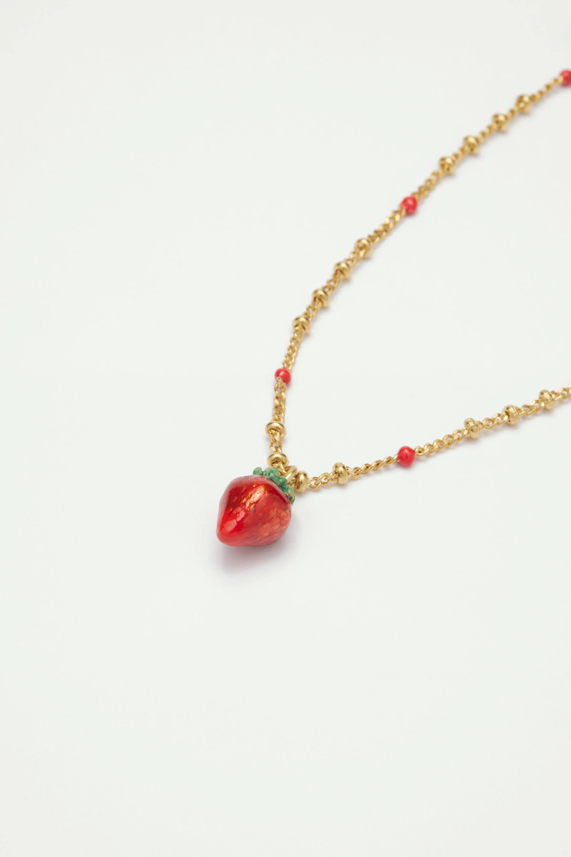 Bracelet pendentif fraise | Rouge