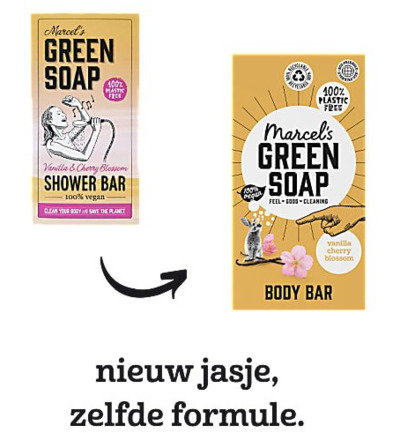 Marcel’s Green Soap Shower bar vanilla & cherry (150 gr)
