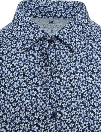 Desoto Overhemd Bloemen Blauw 63128-3-523 kopen