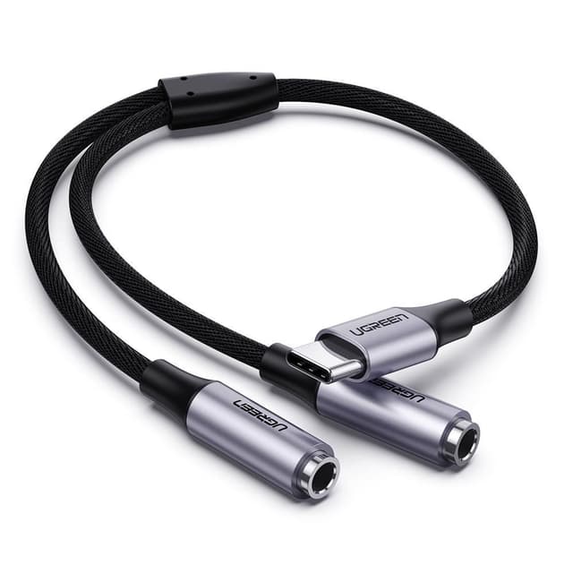 Usb-C hane til dobbelt 3,5 mm med Audio Splitter AUX-hørlur