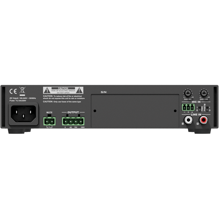 Audac COM108 100V-versterker 80W