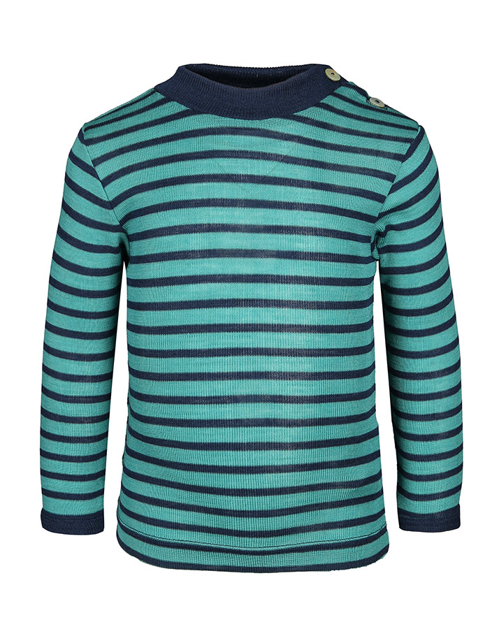 Langarmshirt STRIPES mit Seide in eisvogel/marine