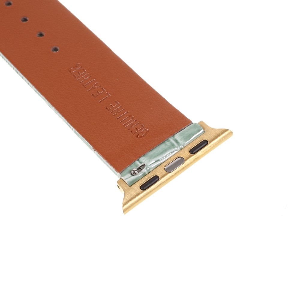 Apple Watch (42/41/40/38 mm) Ersatz Echtleder Armband im Kroko Look (Gelenkumfang: 170-220mm) - Grün