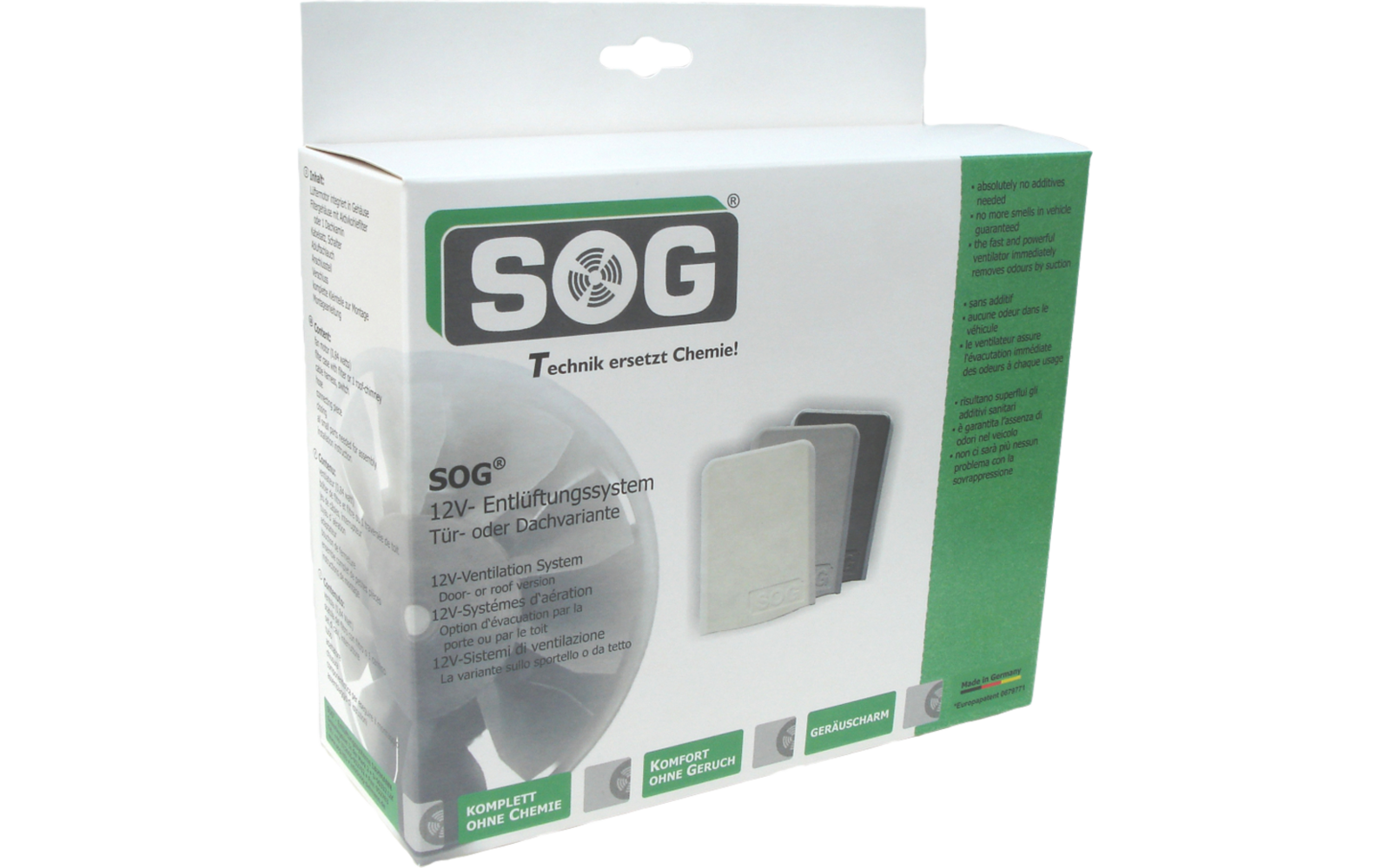 SOG I Typ G (C500) 12V Toilettenentlüftung Türvariante weiß
