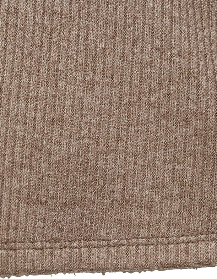 MANGO Ribbed turtleneck t-shirt Brown