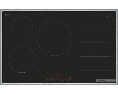 Bosch inductiekookplaat met frame, 80,2 x 51,3 cm, 4 kookzones, PXV845HC1E