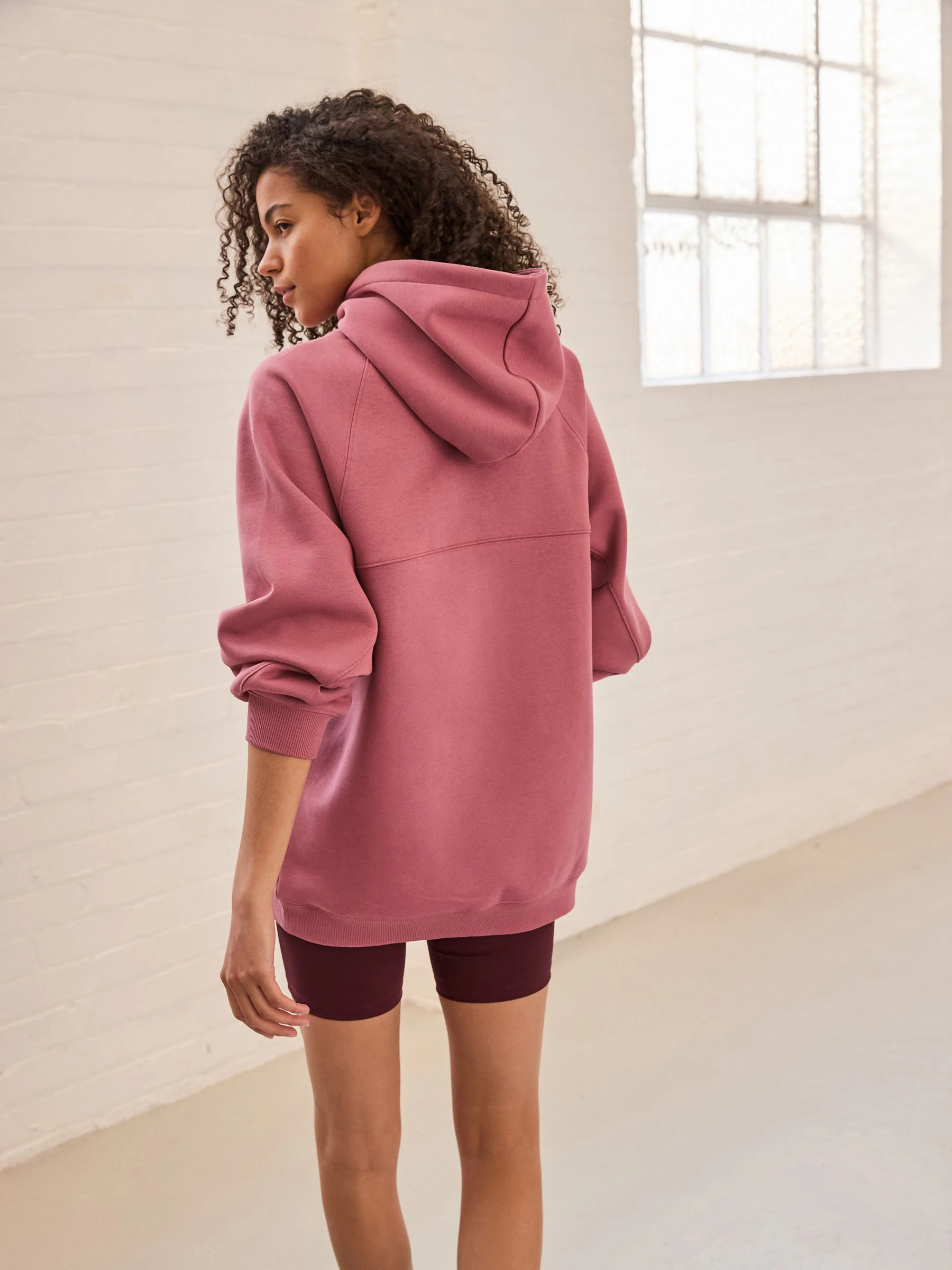 Roze - Relaxed Fit Heavyweight Longline Hoodie