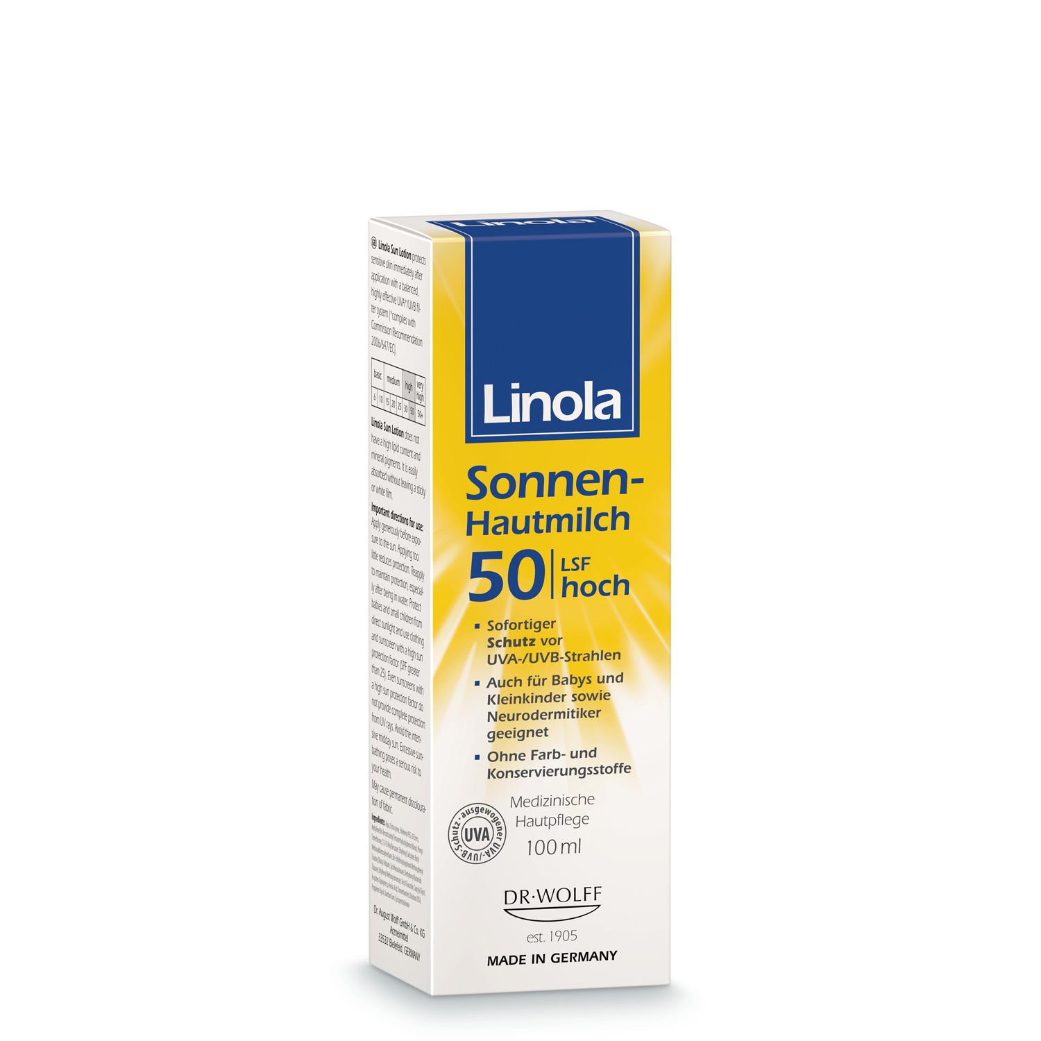 Linola Sonnen-Hautmilch - Sonnencreme LSF 50 für trockene, empfindliche und zu Neurodermitis neigende Haut