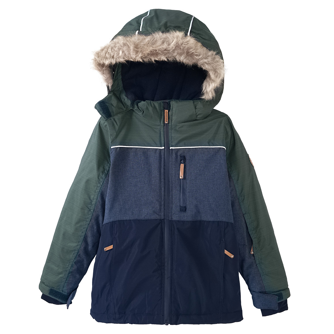 Yigga Jungen Schneejacke mit Flächenteilern dunkelgrün / dunkelblau