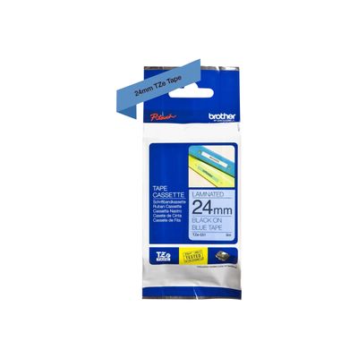 Brother TZe551 - Ruban d'étiquettes auto-adhésives - 1 rouleau (24 mm x 8 m) - fond bleu écriture noire