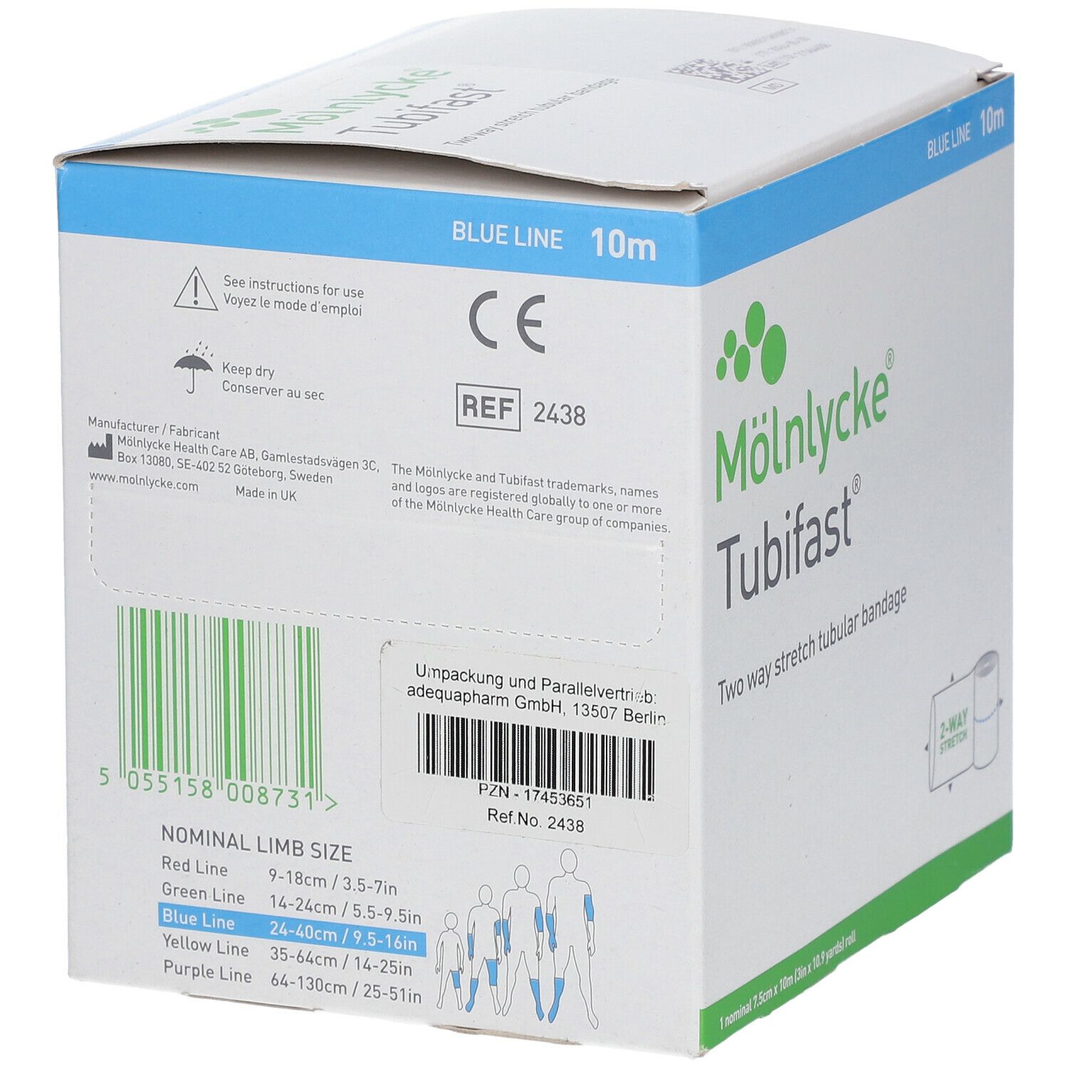 Tubifast 2-Way Stretch 7,5 cm x 10 m blau