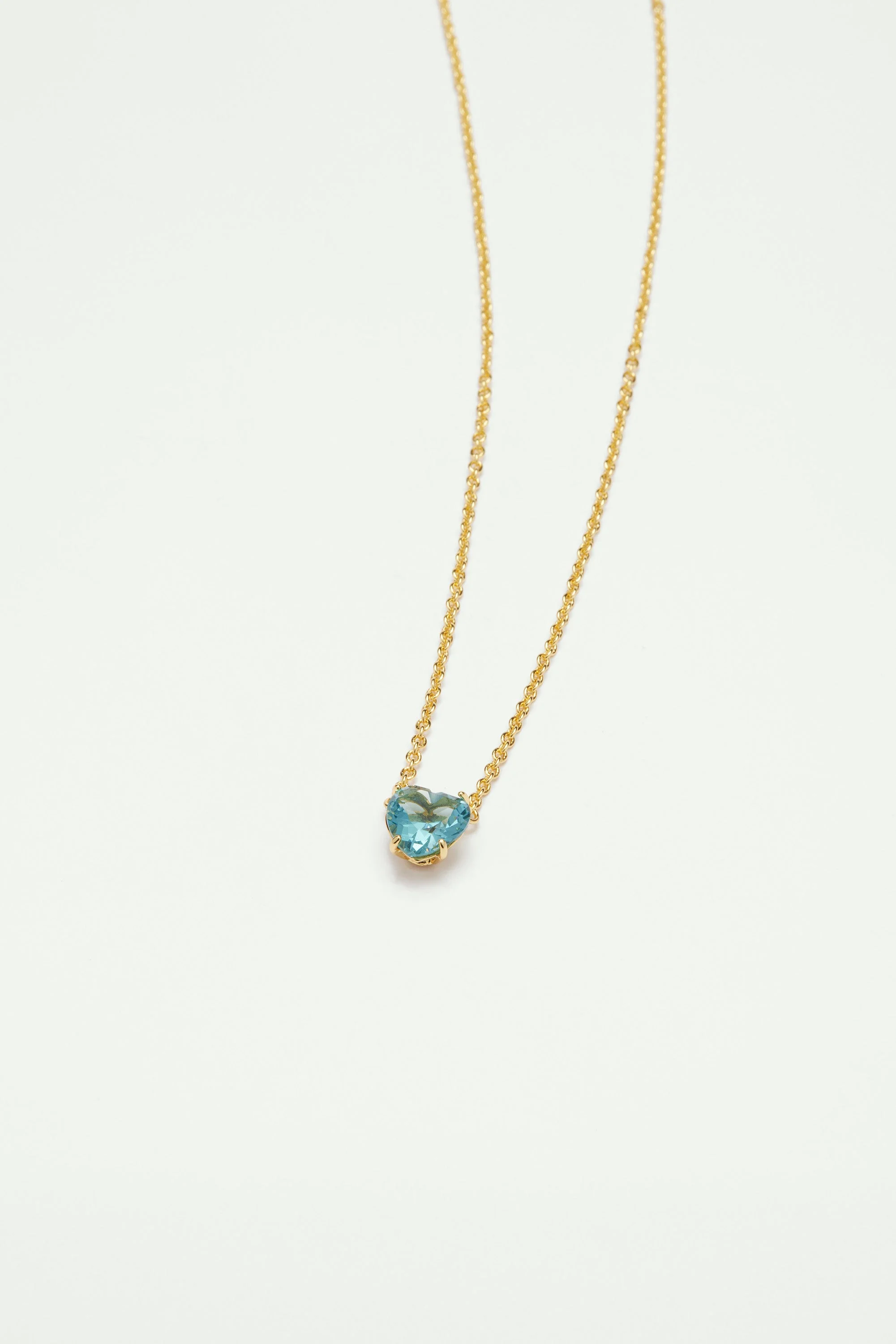 Collier pendentif pierre cœur la diamantine acqua azzura | Bleu