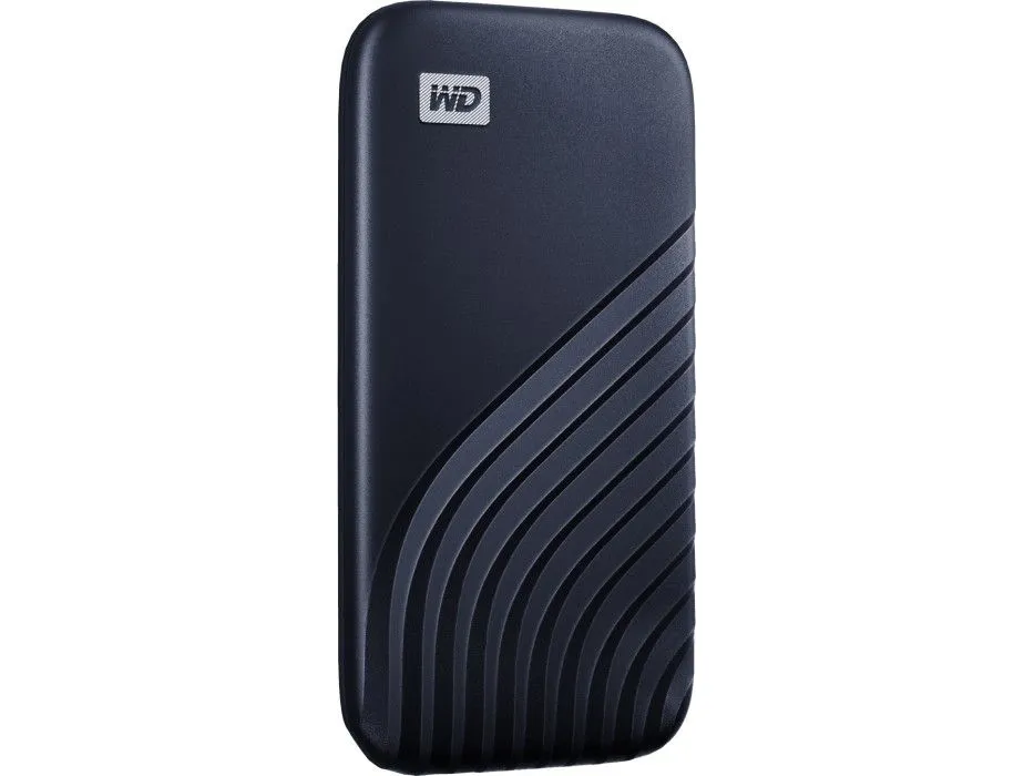 WD My Passport SSD WDBAGF0020BBL - SSD - krypteret - 2 TB - ekstern (bærbar) - USB 3.2 Gen 2 (USB-C stikforbindelse) - 256-bit AES - midnatsblå