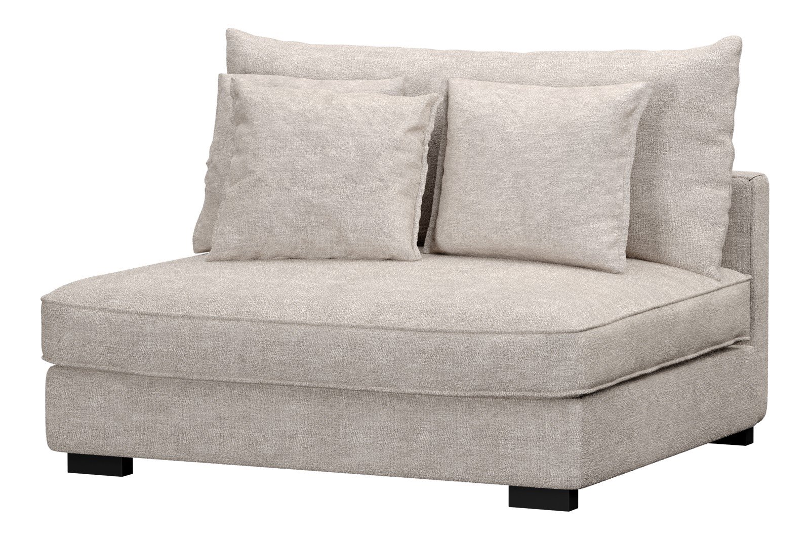 Rossi Lux 2-seter uten arm Tekstil Beatto 1027 Lys Grå med sorte ben. Lux Komfort.