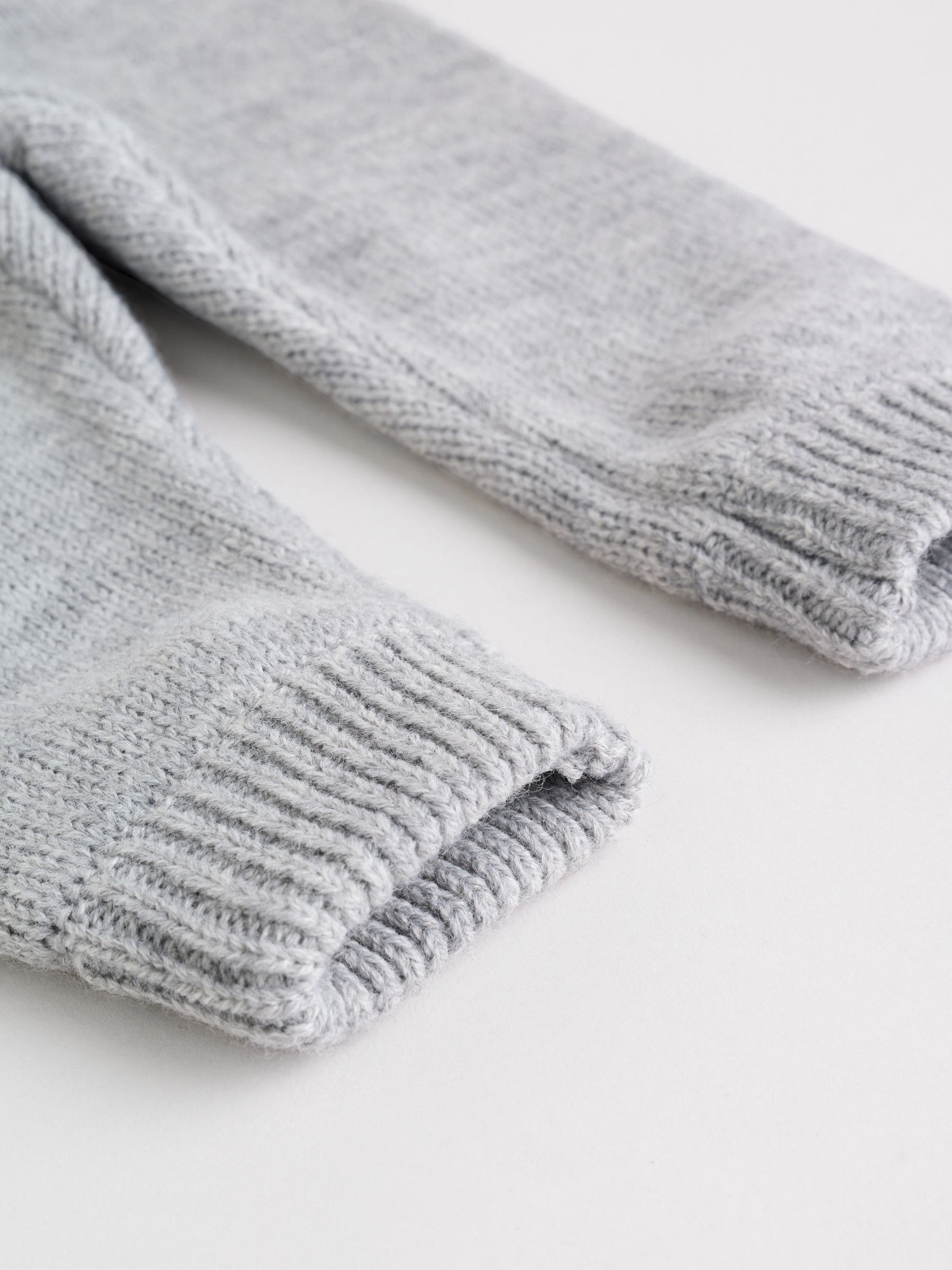 Grijze beer - Babyset van gebreide top en legging (0mnd-2jr)