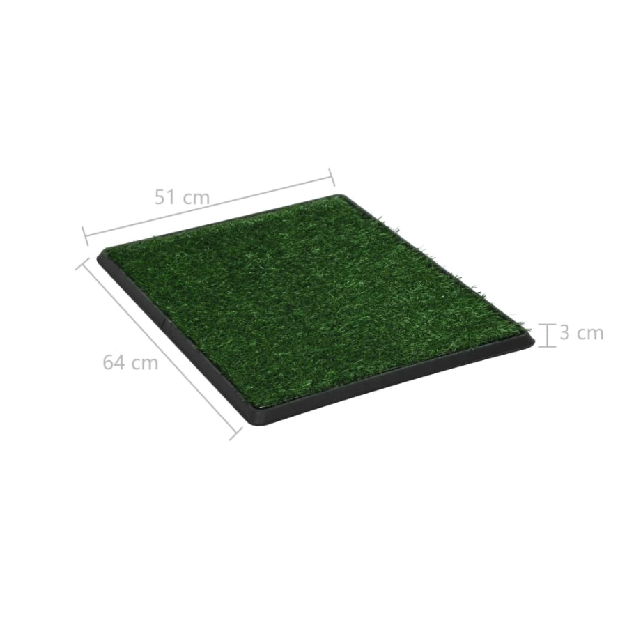 vidaXL Banheiro para animais de estimação com bandeja, grama artificial, para cães, verde